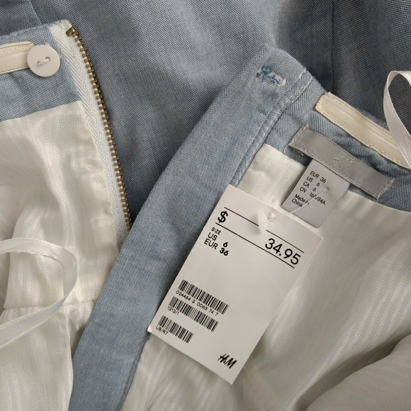 NWT h&m strapless chambray dress - Picture 4 of 5